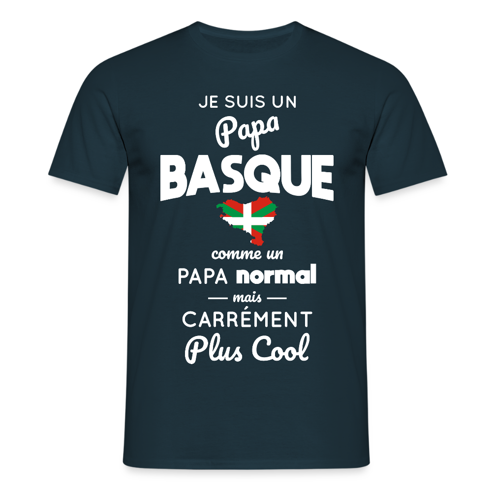 T-shirt Homme - Papa Basque Plus Cool - marine