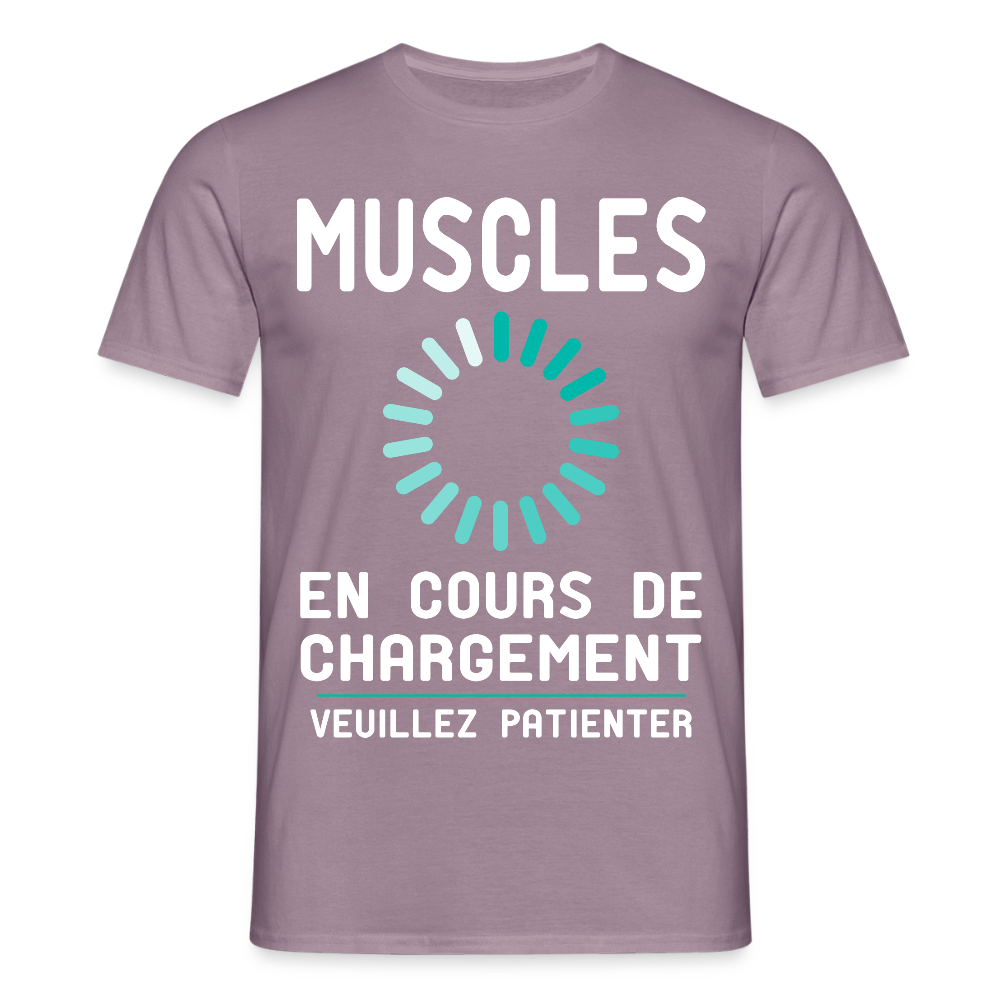 T-shirt Homme - Muscles en cours de chargement - mauve gris