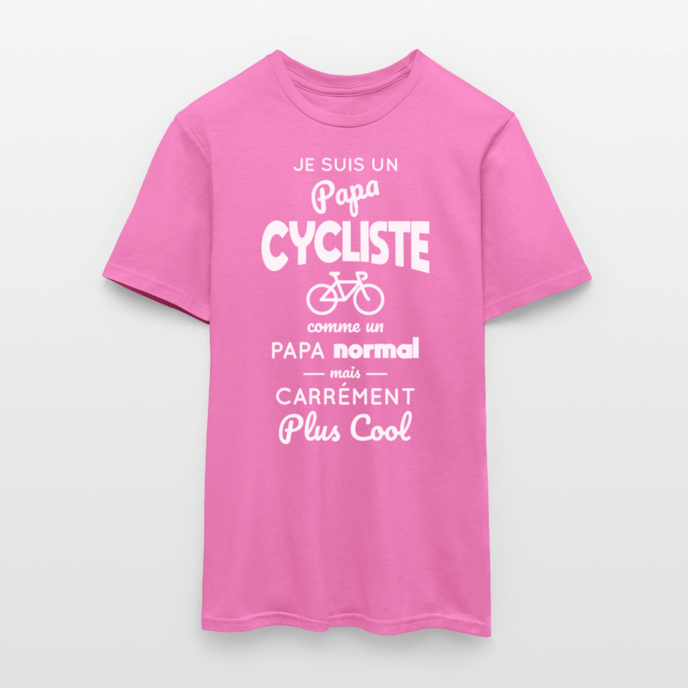 T-shirt Homme - Papa cycliste plus cool - rose