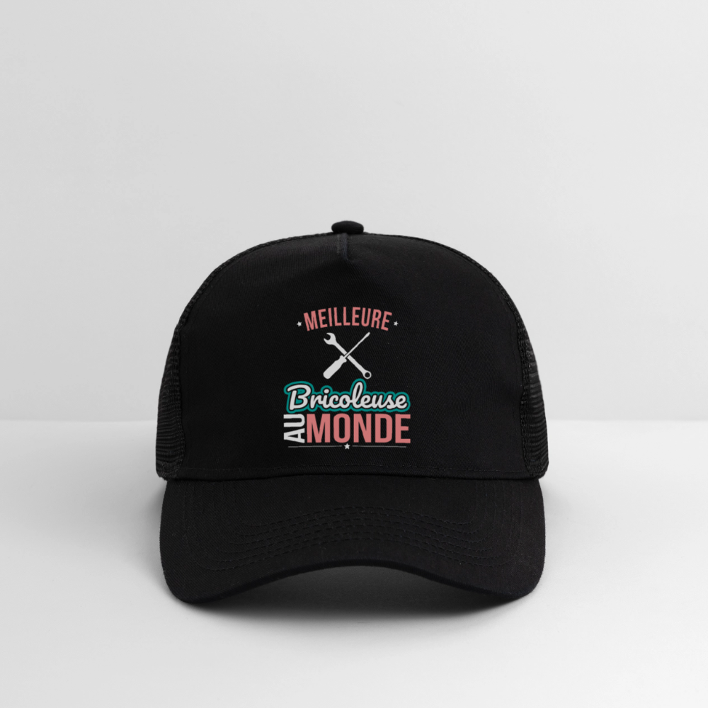 Casquette Trucker - Meilleure bricoleuse au monde - noir/noir