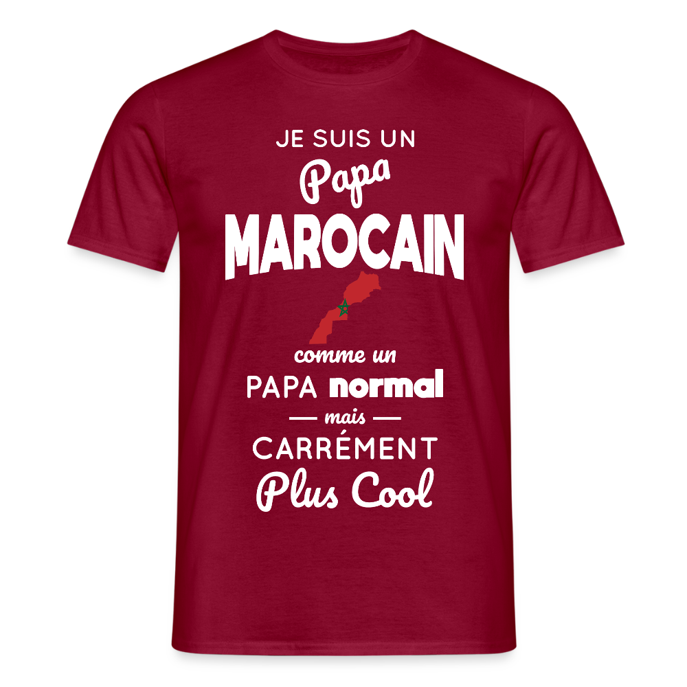 T-shirt Homme - Papa Marocain Plus Cool - rouge brique