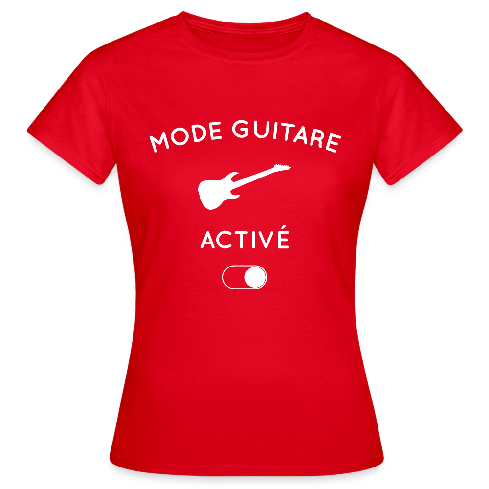 T-shirt Femme - Mode guitare activé - rouge