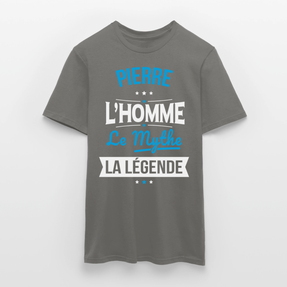 T-shirt Homme - Pierre - l'Homme - le Mythe - la Légende - gris graphite
