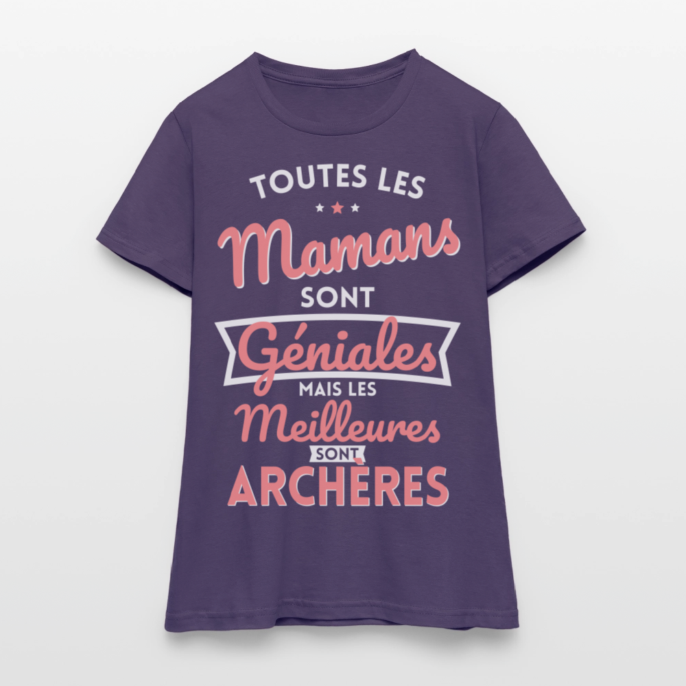 T-shirt Femme - Mamans géniales - Les meilleures sont archères - violet foncé