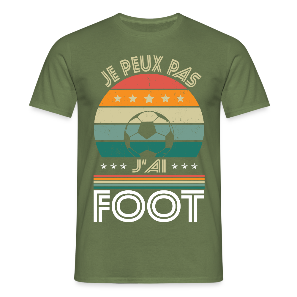 T-shirt Homme - Je peux pas j'ai Foot - vert militaire