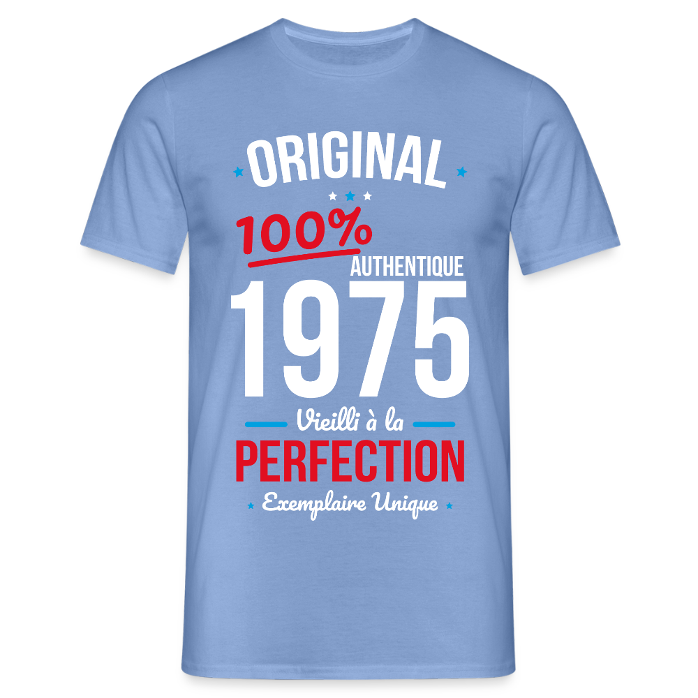 T-shirt Homme - Anniversaire 50 Ans - Original 1975 - carolina blue