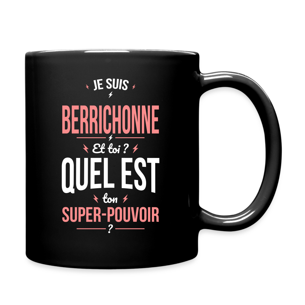 Mug uni - Je suis Berrichonne - Super-pouvoir - noir