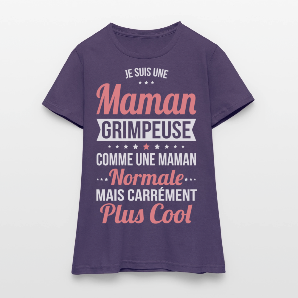 T-shirt Femme - Maman grimpeuse plus cool - violet foncé
