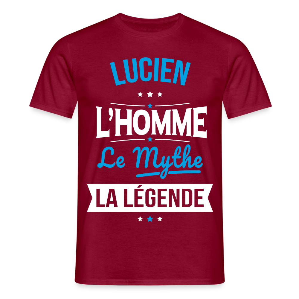 T-shirt Homme - Lucien - l'Homme - le Mythe - la Légende - rouge brique