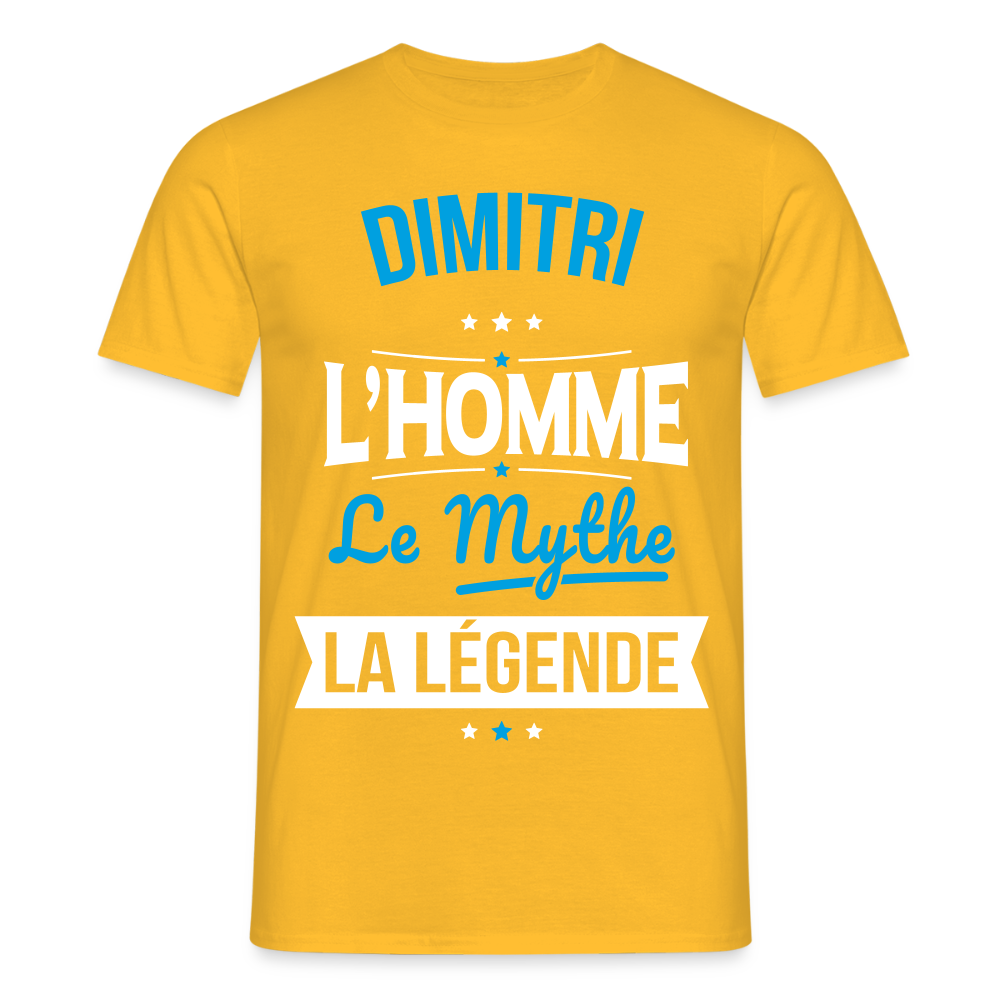 T-shirt Homme - Dimitri - l'Homme - le Mythe - la Légende - jaune