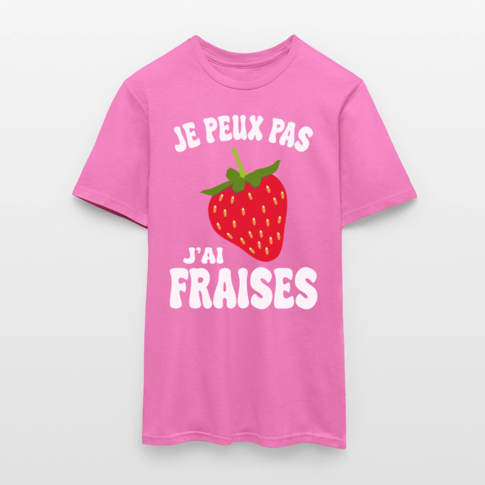 T-shirt Homme - Je peux pas j'ai fraises - rose
