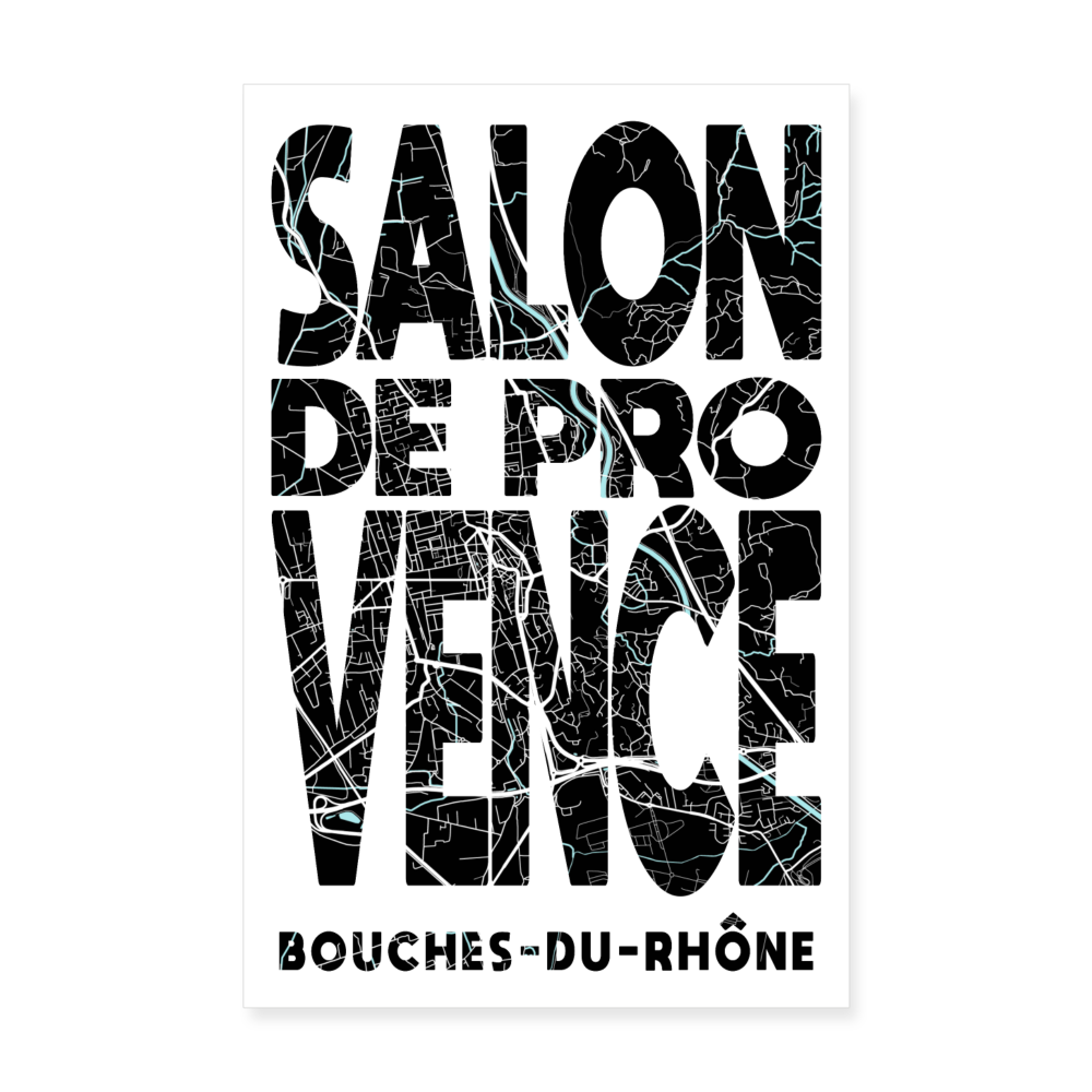 Poster Salon-de-Provence - Plan Salon-de-Provence - 20 x 30 cm - blanc