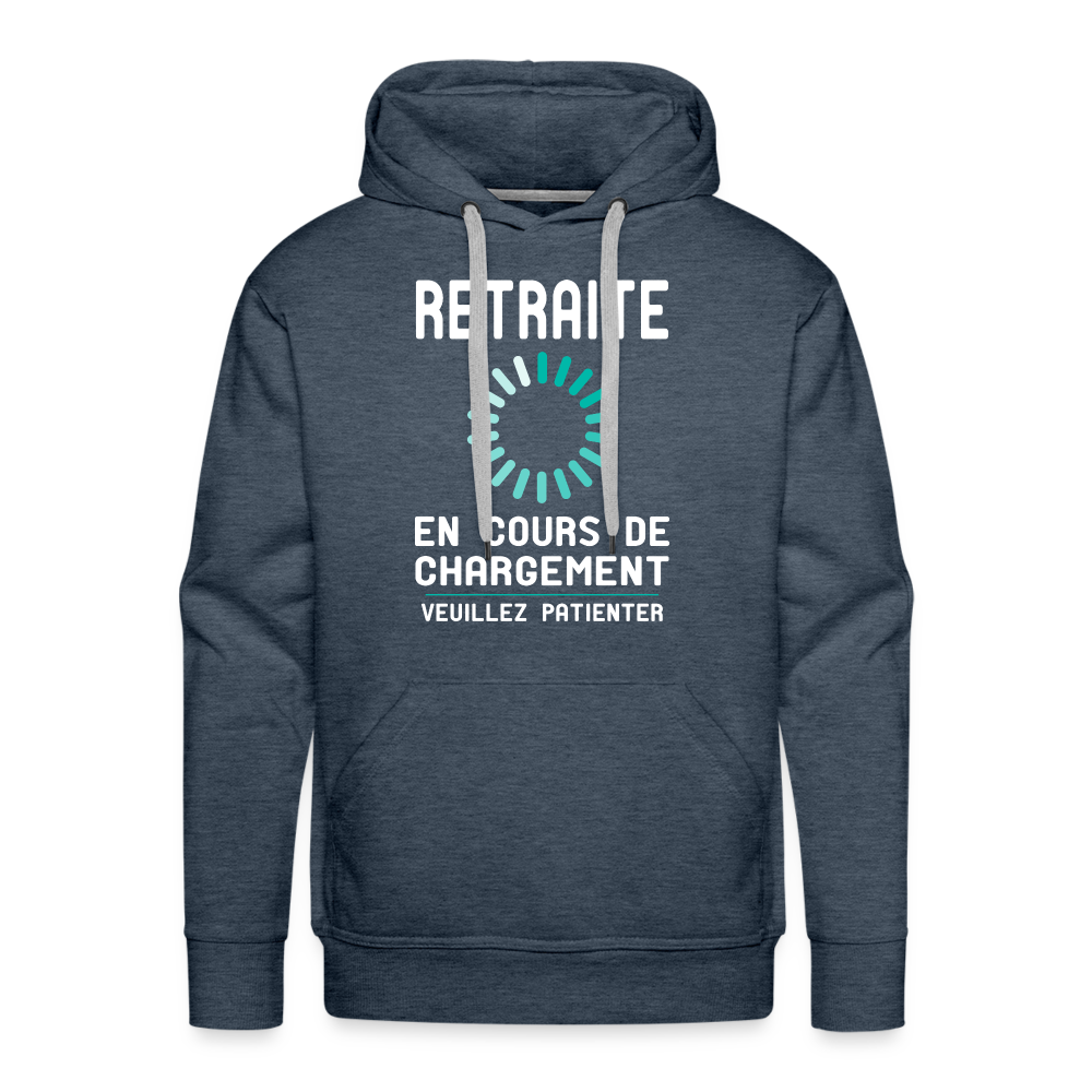 Sweat à capuche Premium Homme - Retraite en cours de chargement - bleu jeans