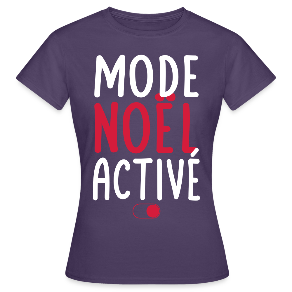 T-shirt Femme - Mode Noël activé - violet foncé
