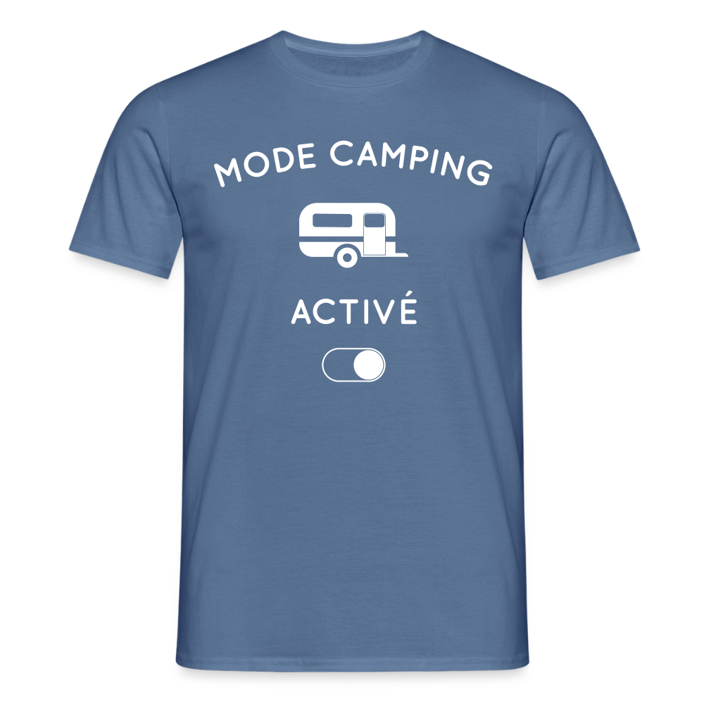 T-shirt Homme - Mode camping activé - bleu pigeon