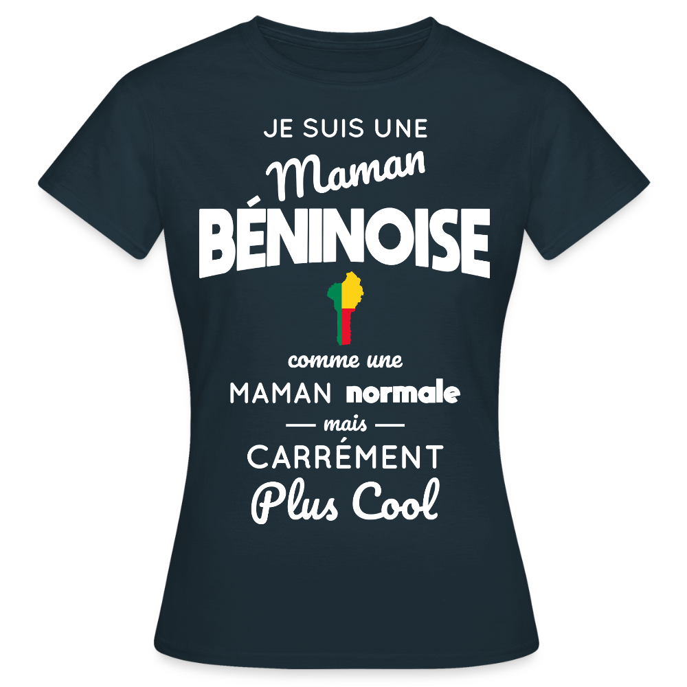 T-shirt Femme - Maman Béninoise plus cool - marine