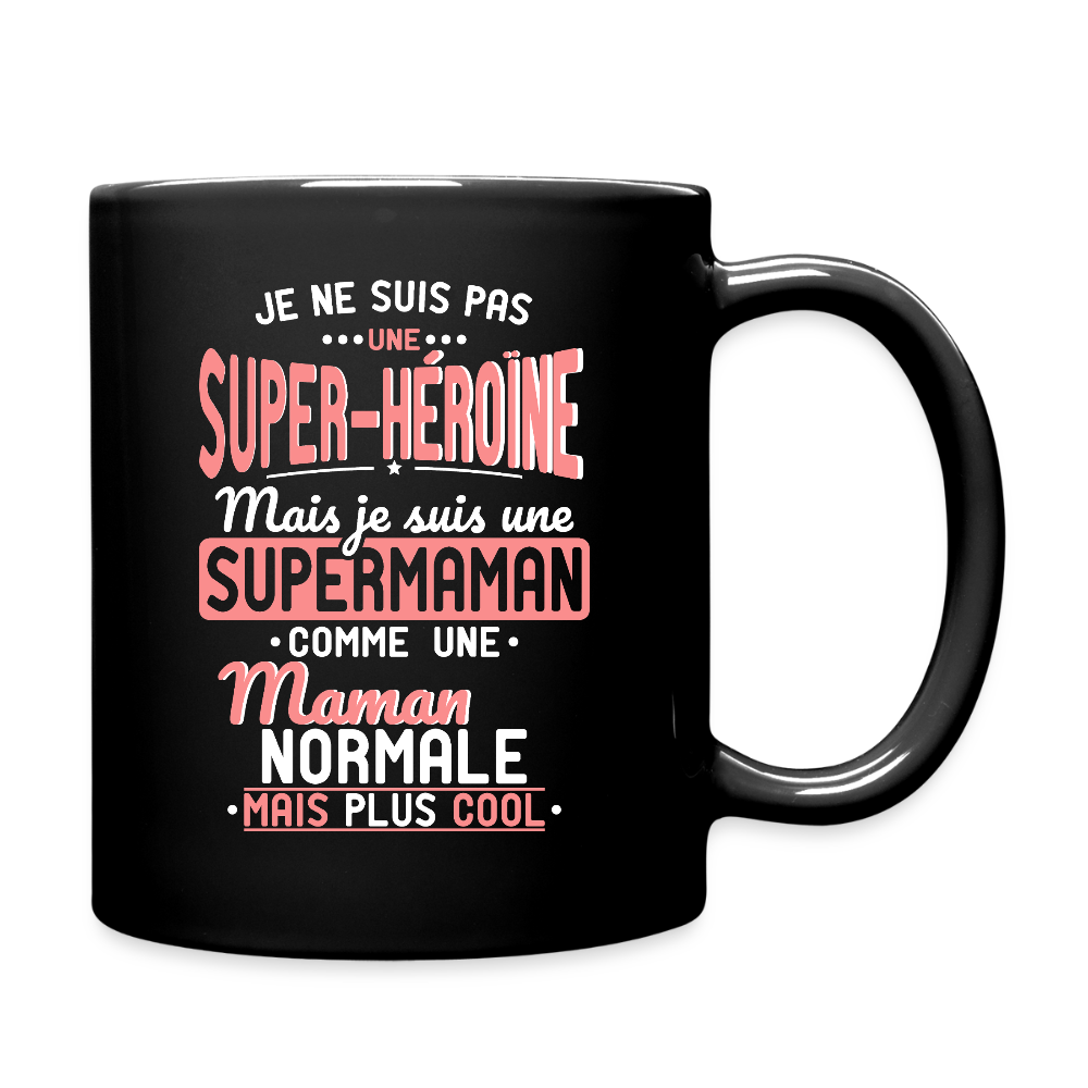 Mug uni - Pas une Super-héroïne mais une super Maman - noir