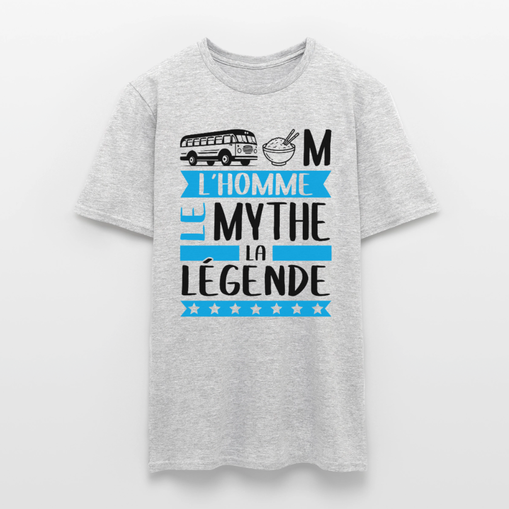 T-shirt homme coloris clair Karim en rébus – L’homme, le mythe, la légende - gris chiné
