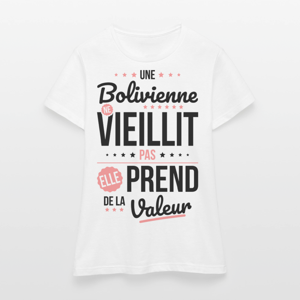 T-shirt Femme - Une Bolivienne ne vieillit pas - blanc