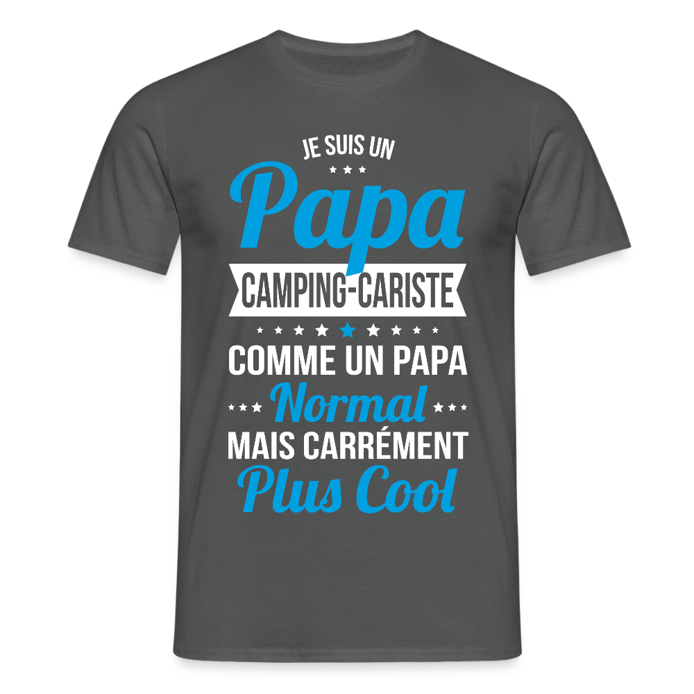 T-shirt Homme - Papa camping-cariste plus cool - charbon