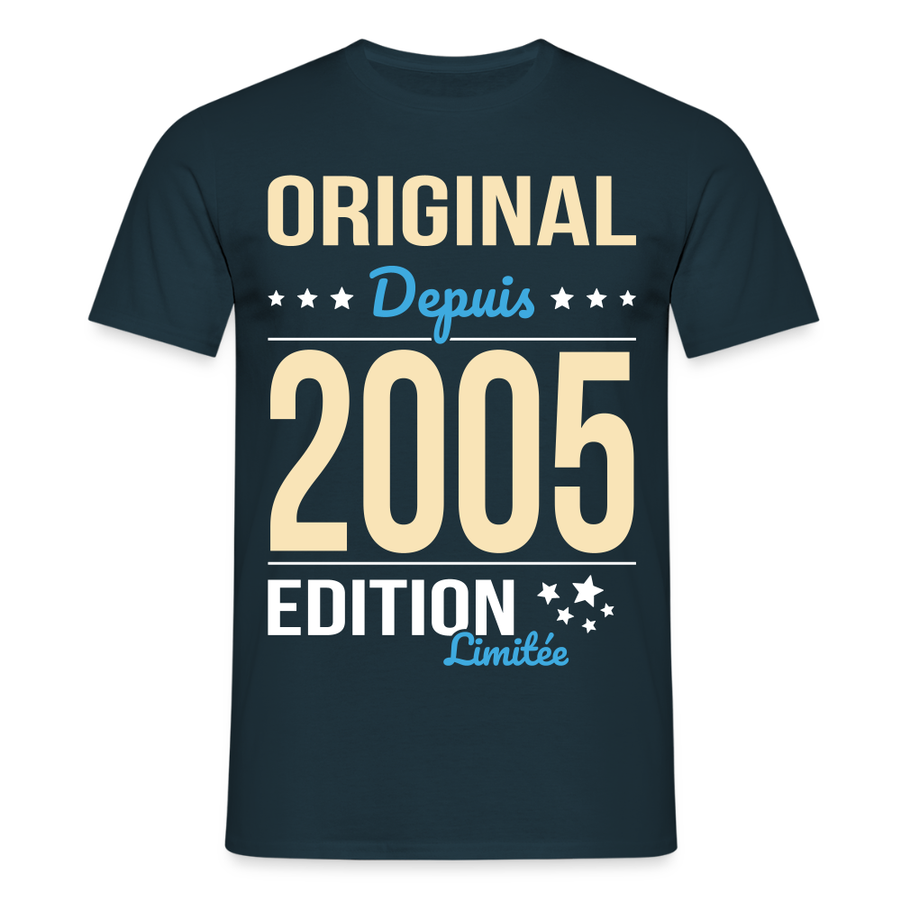 T-shirt Homme - Anniversaire 20 Ans - Original depuis 2005 - marine