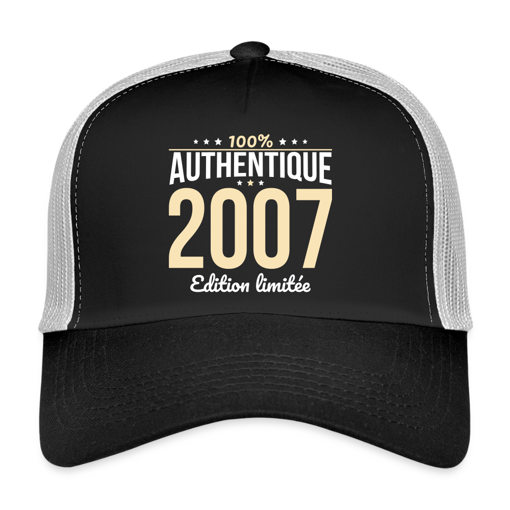 Casquette Trucker - Anniversaire 18 Ans - 100% Authentique 2007 - noir/gris pierre