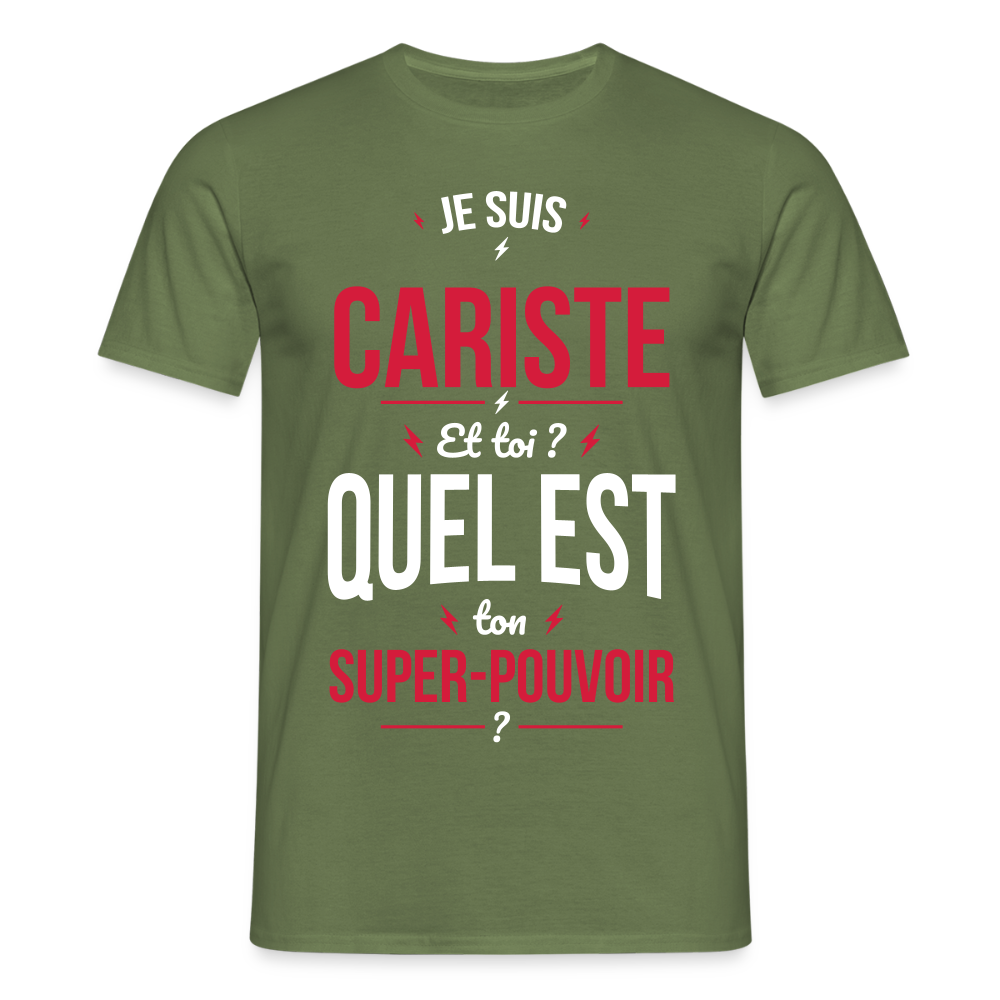 T-shirt Homme - Je suis cariste - Super-pouvoir - vert militaire