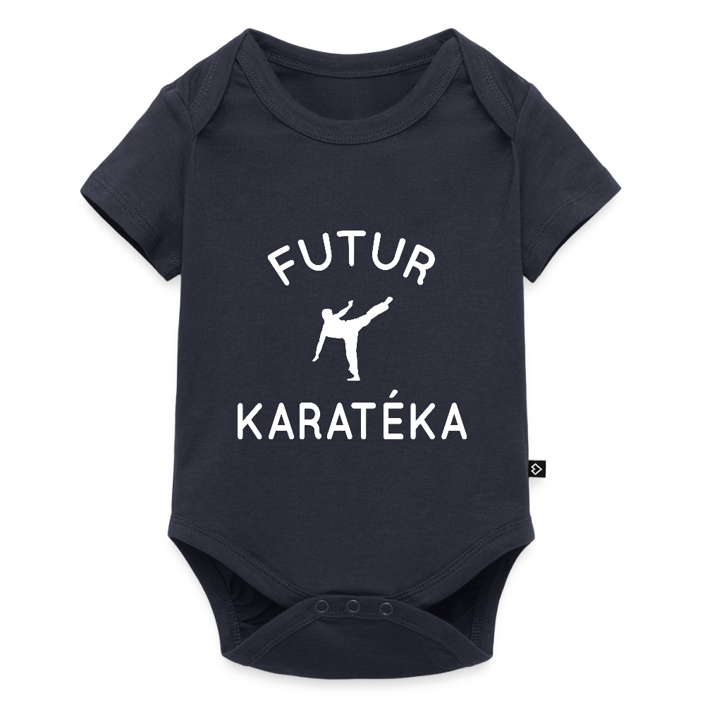 Body Bébé bio manches courtes - Futur karatéka - bleu marine