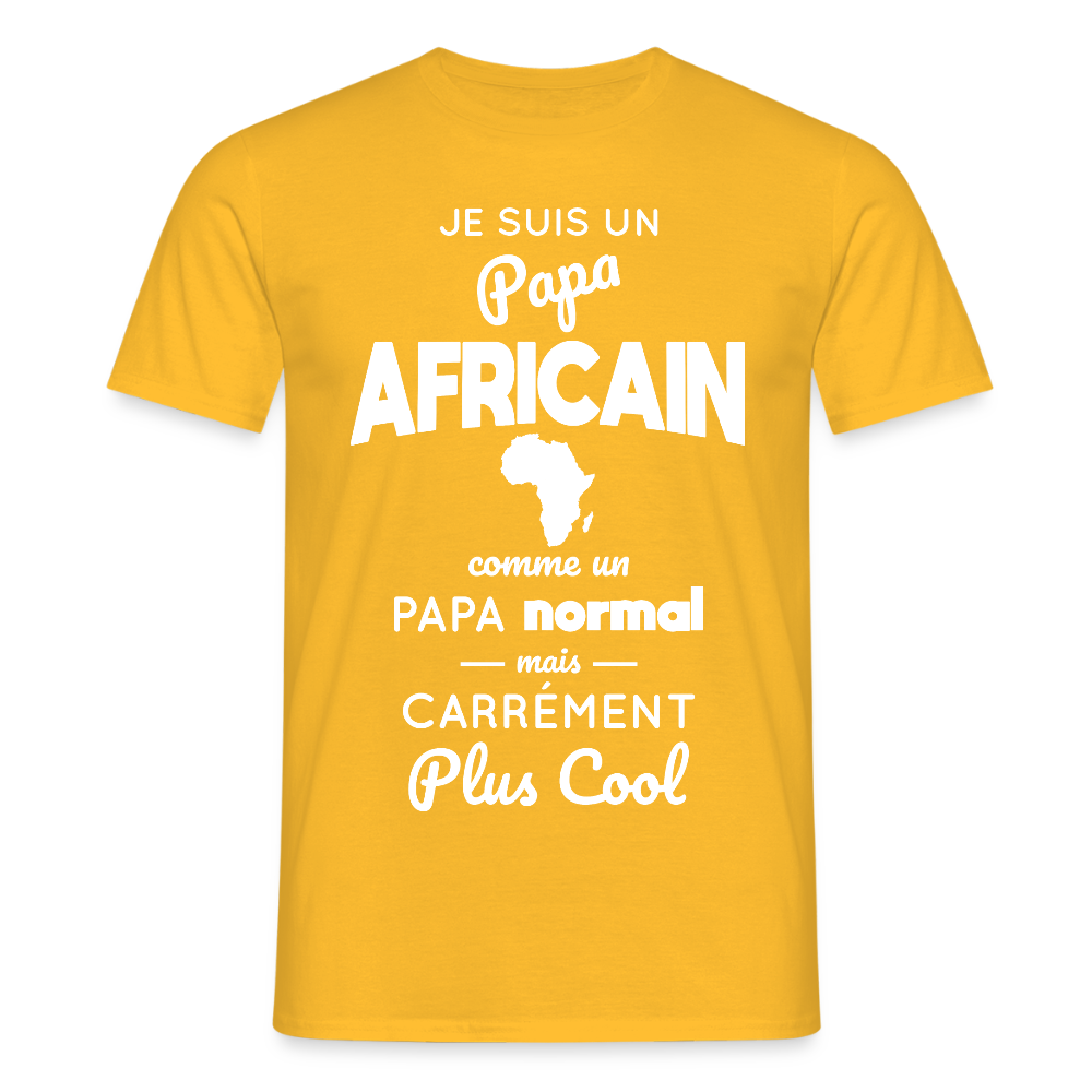 T-shirt Homme - Papa Africain Plus Cool - jaune