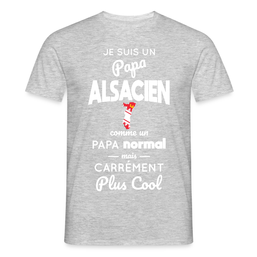 T-shirt Homme - Papa Alsacien Plus Cool - gris chiné