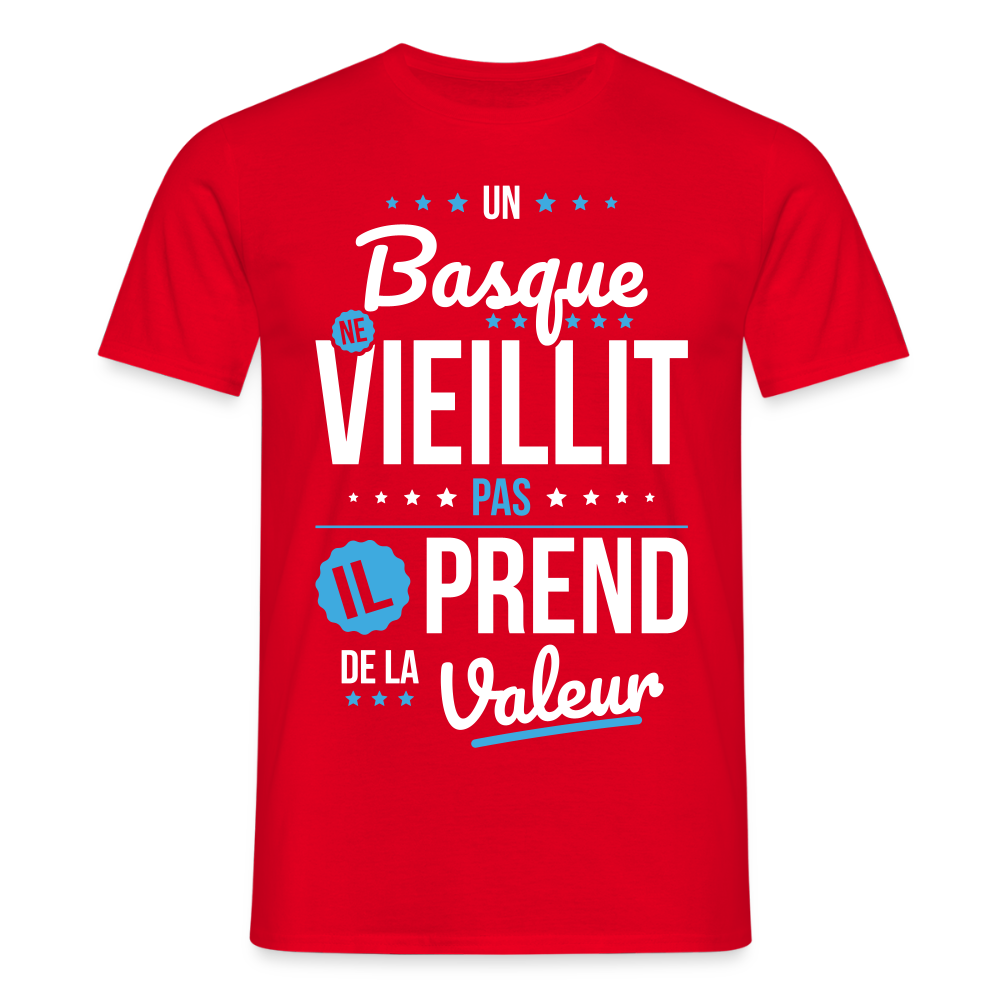 T-shirt Homme - Un Basque ne vieillit pas - rouge