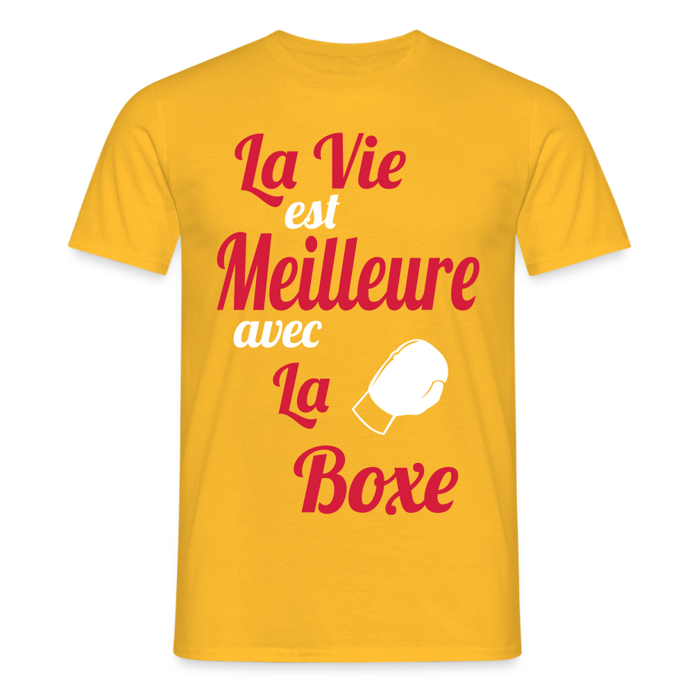 T-shirt Homme - La vie est meilleure avec la Boxe - jaune