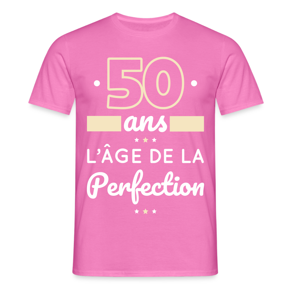 T-shirt Homme - 50 ans l'âge de la perfection - rose