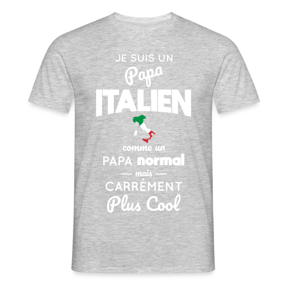 T-shirt Homme - Papa Italien Plus Cool - gris chiné