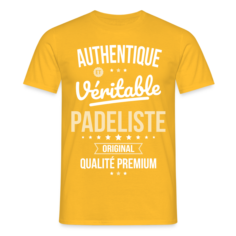 T-shirt Homme - Authentique et véritable Padeliste - jaune