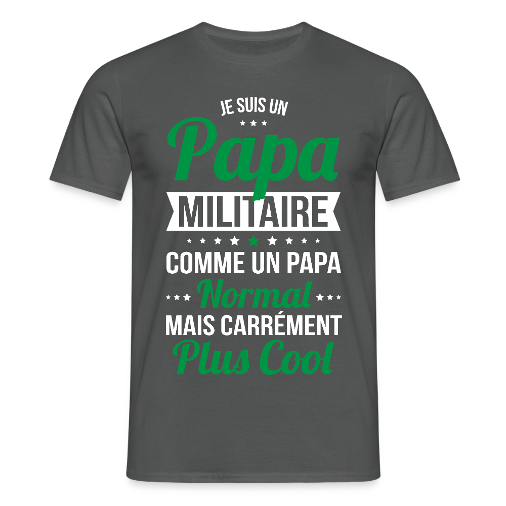 T-shirt Homme - Papa militaire plus cool - charbon