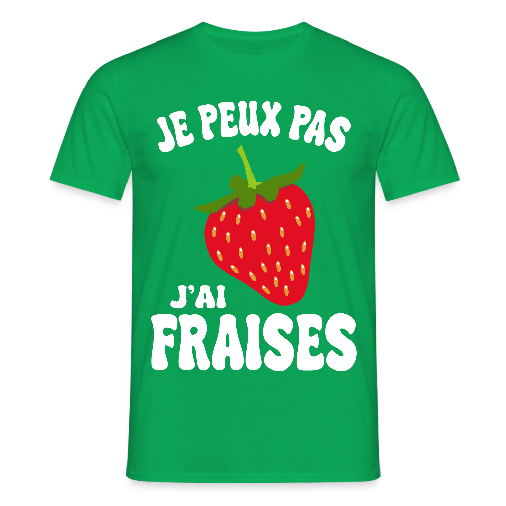 T-shirt Homme - Je peux pas j'ai fraises - vert