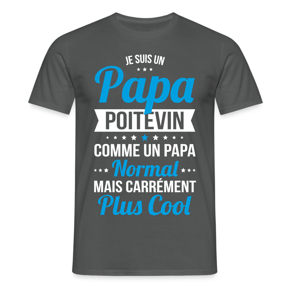 T-shirt Homme - Papa Poitevin Plus Cool - charbon