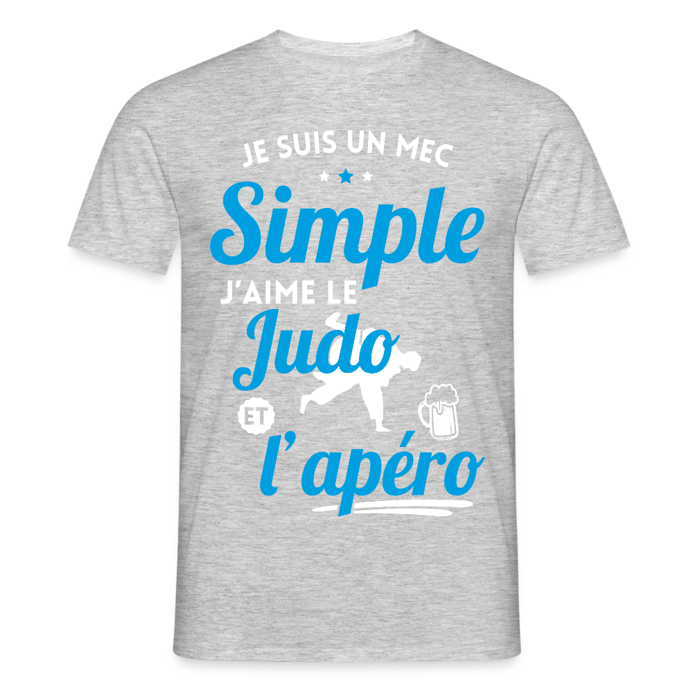 T-shirt Homme - J'aime le judo et l'apéro - gris chiné