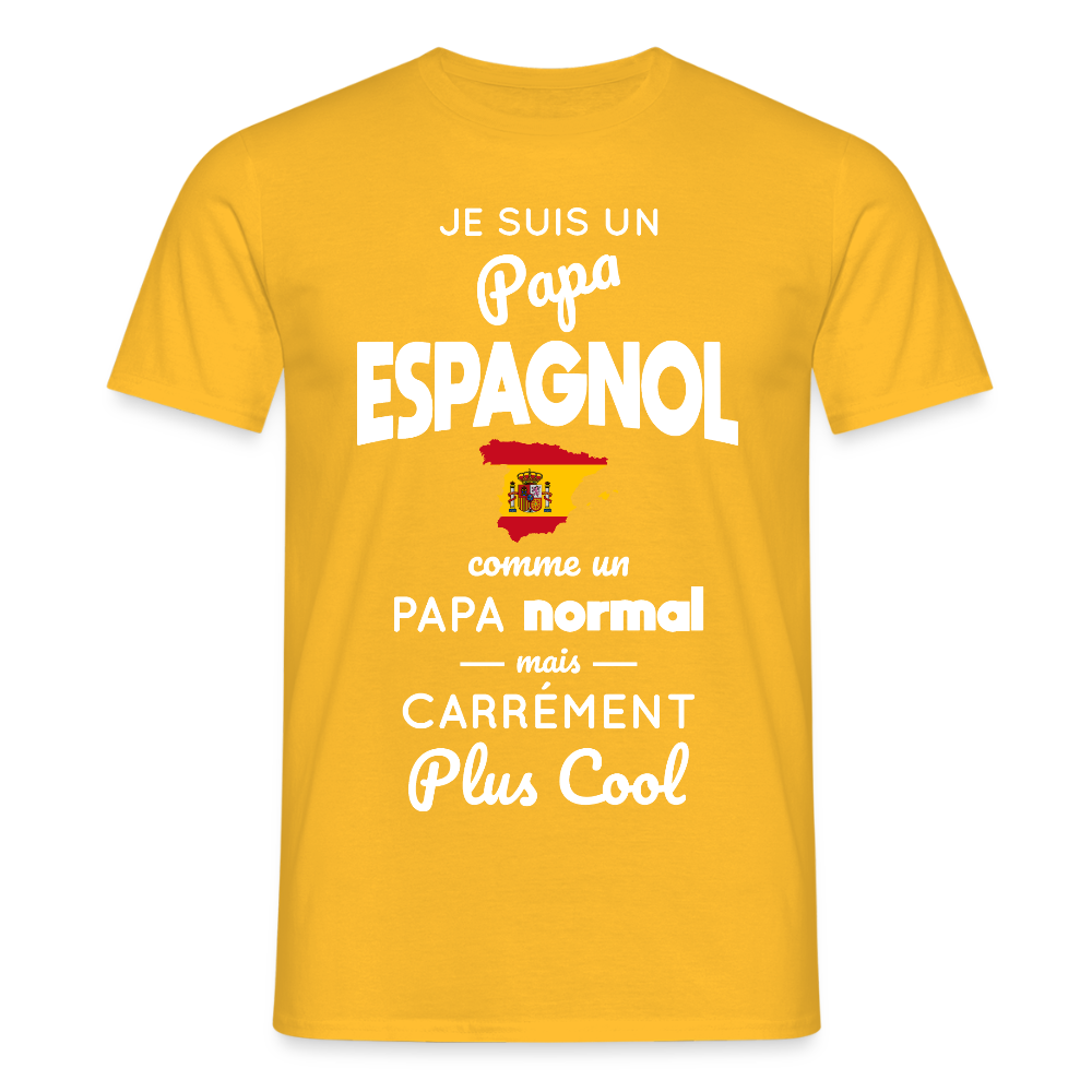 T-shirt Homme - Papa Espagnol Plus Cool - jaune