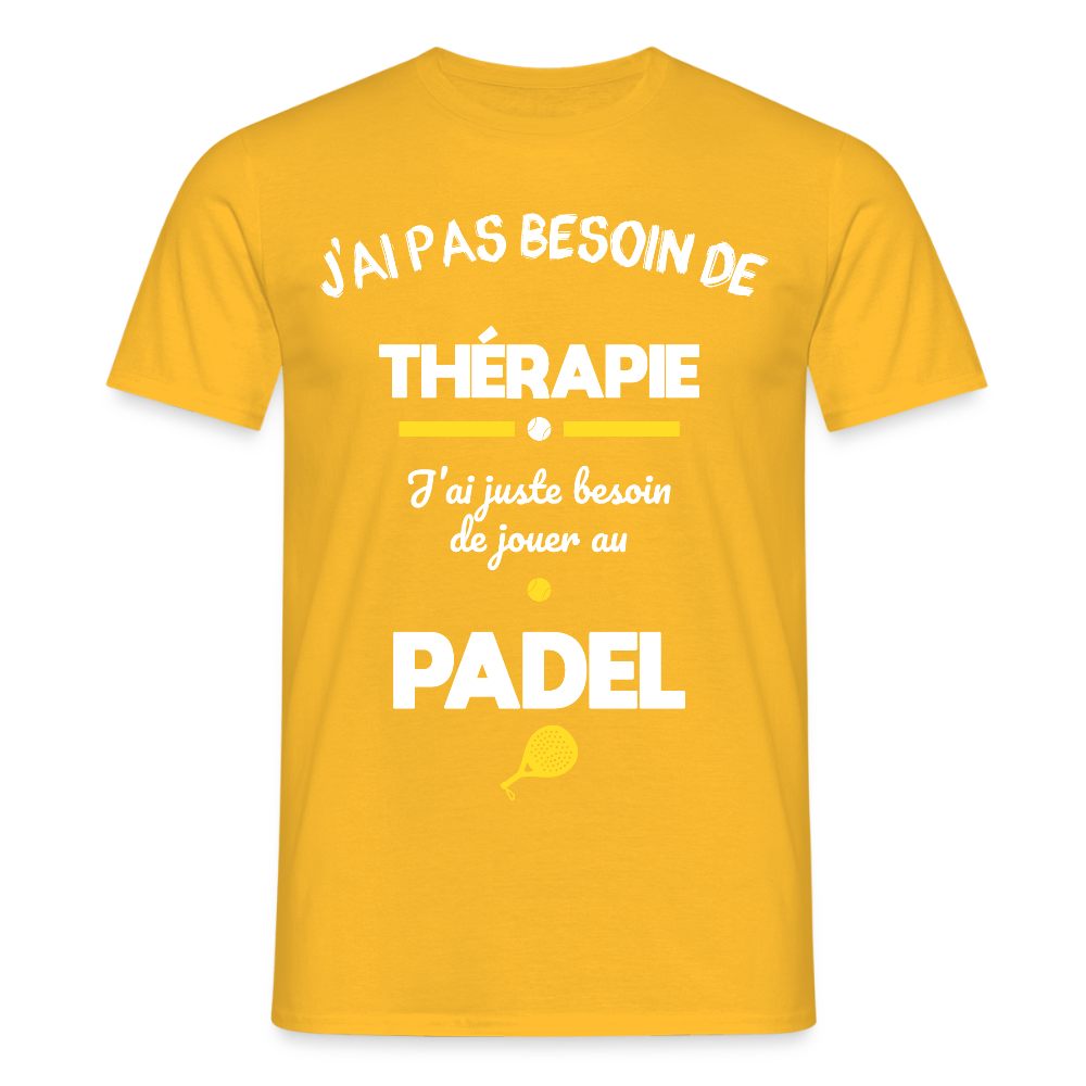T-shirt Homme - Besoin De Jouer Au Padel - jaune