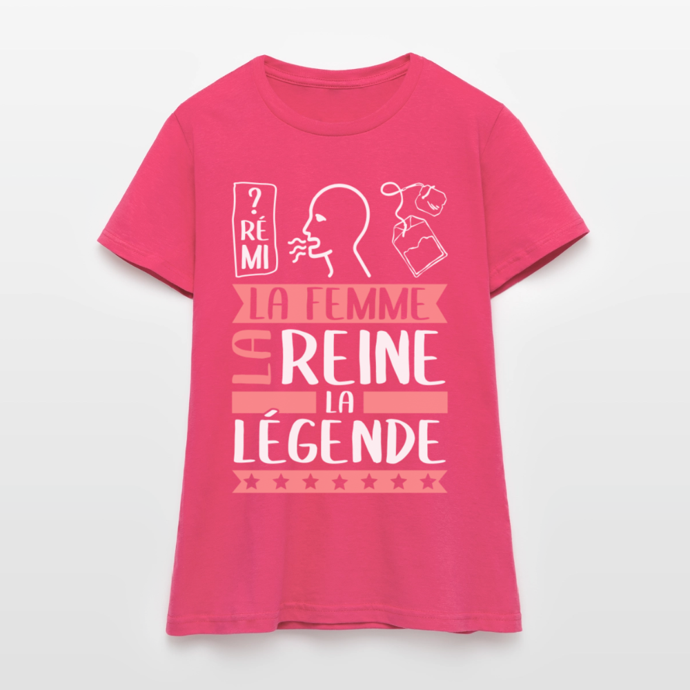 T-shirt femme Dorothée rébus – La femme, la reine, la légende - rose azalée