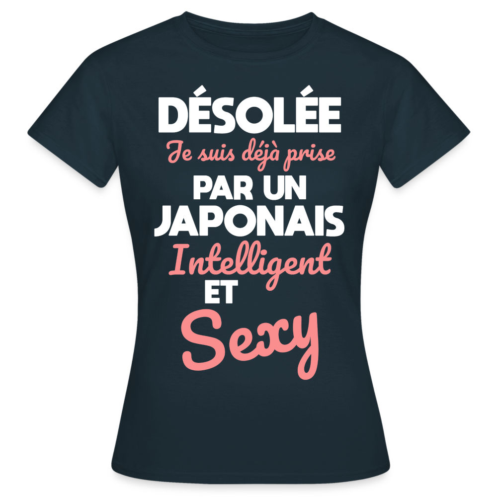 T-shirt Femme - Je suis déjà prise par un Japonais intelligent et sexy - marine