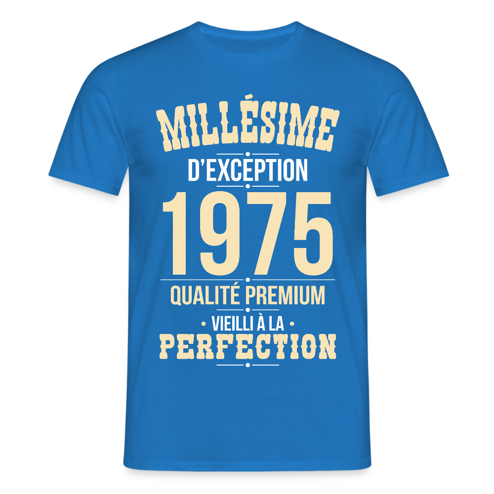T-shirt Homme - Anniversaire 50 Ans - Millésime 1975 - bleu royal