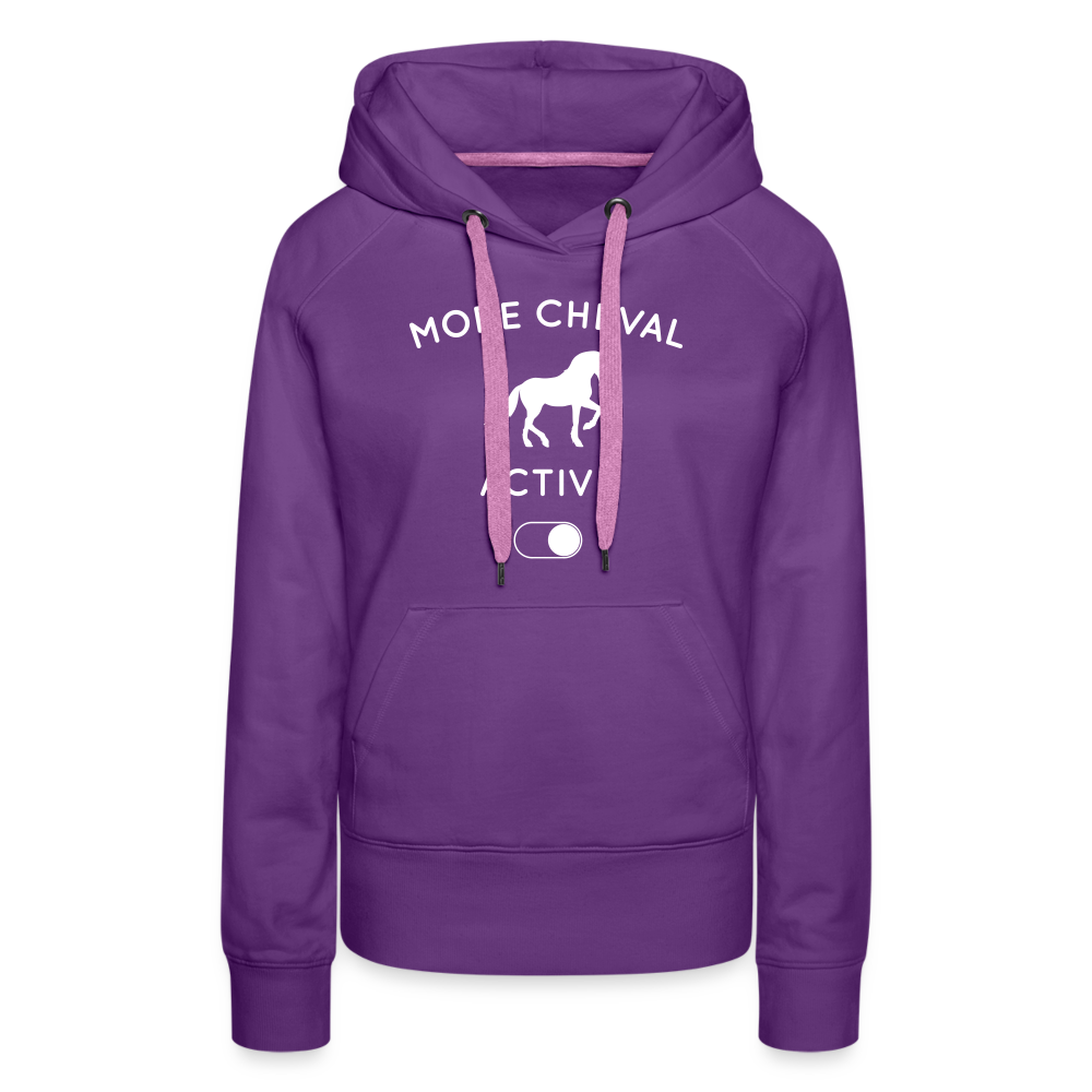 Sweat à capuche Premium Femme - Mode cheval activé - violet
