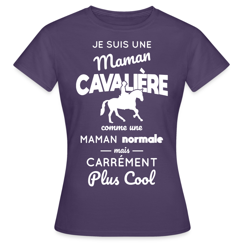 T-shirt Femme - Maman cavalière plus cool - violet foncé