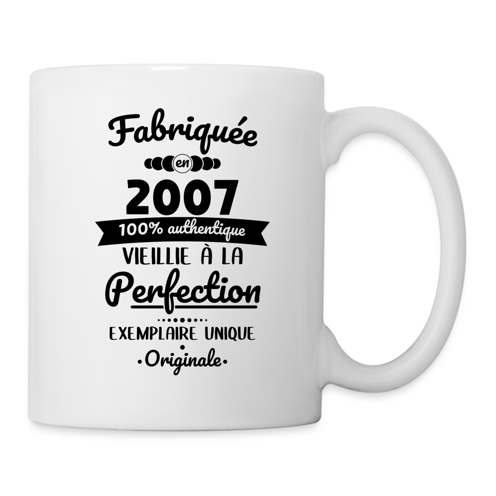 Mug blanc - Anniversaire 18 Ans - Fabriquéeen 2007 - blanc