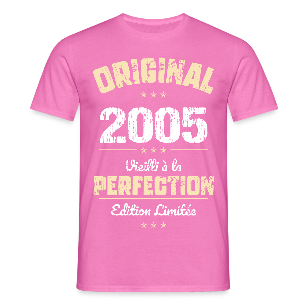 T-shirt Homme - Anniversaire 20 Ans - Original 2005 - rose