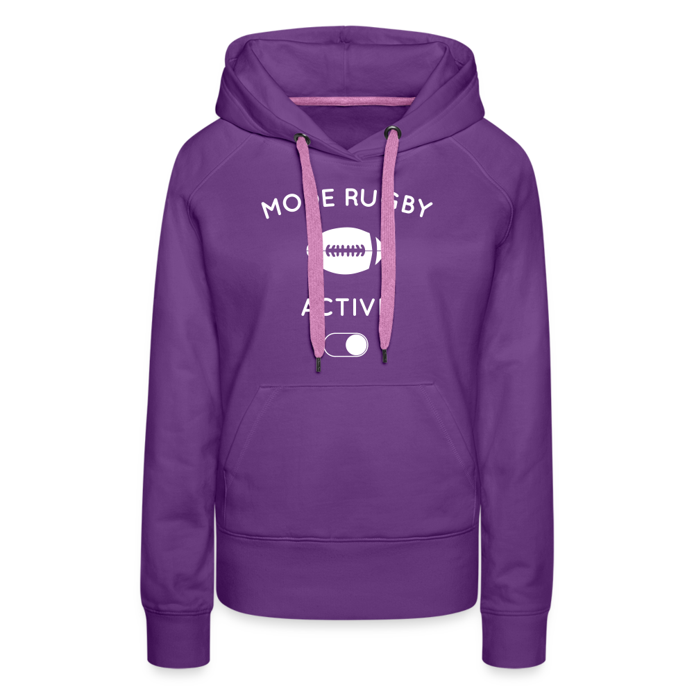 Sweat à capuche Premium Femme - Mode rugby activé - violet