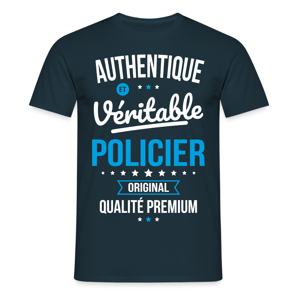 T-shirt Homme - Authentique et véritable Policier - marine